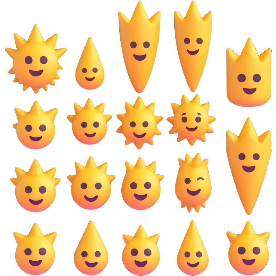 spikes in 3D emoji style emoji