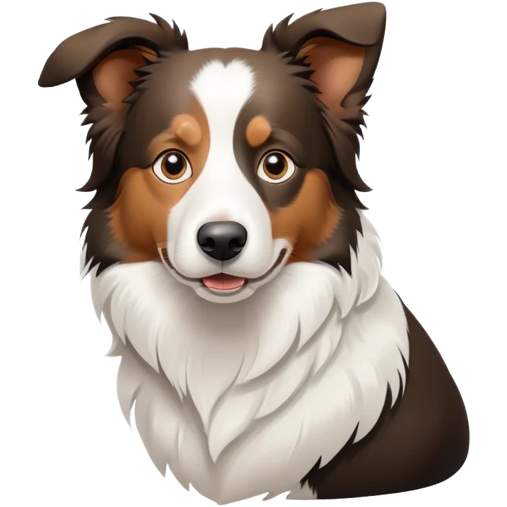 Border collie dog with only one black ear emoji