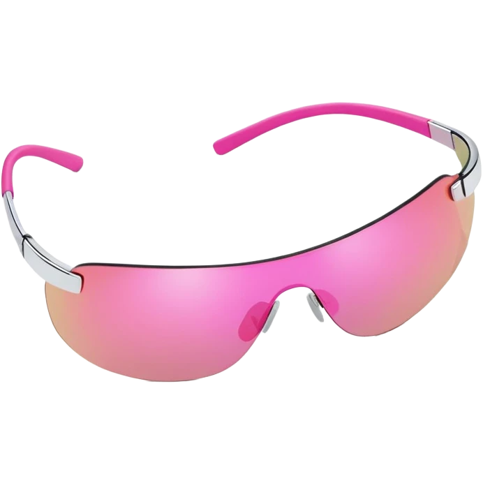 sleek pink visor sunglasses, 2000s fashion, rimless design emoji