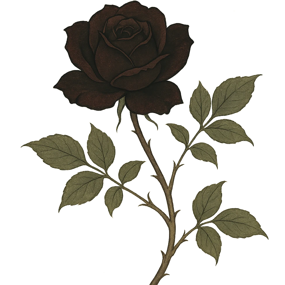 gothic flower, nihonga style emoji