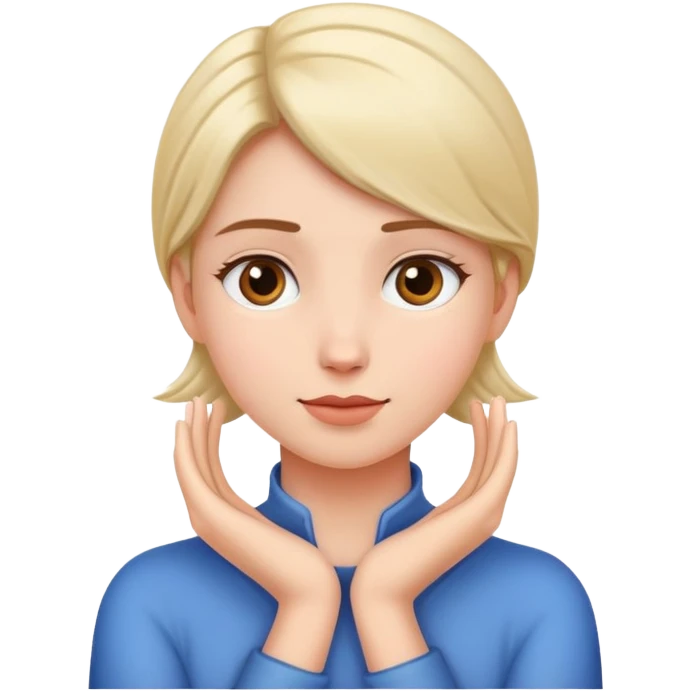 girl with her hands around the front of her neck  emoji