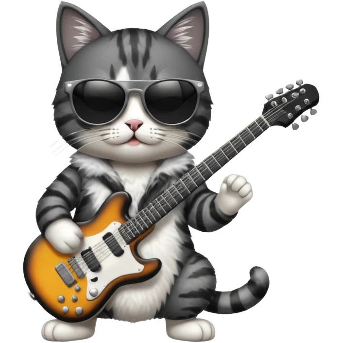 Cat playing electric guitar  emoji