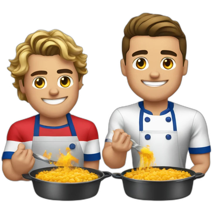 Ronaldo And Griezmann emoji cooking emoji