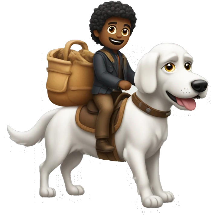 Nikolas riding a dog emoji
