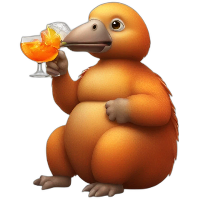 Fat Dodo sipping an Aperol Spritz emoji