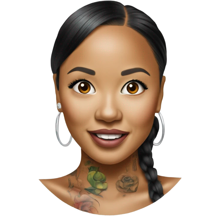3d Hyper Realistic tattoo Karrueche Tran photo  emoji
