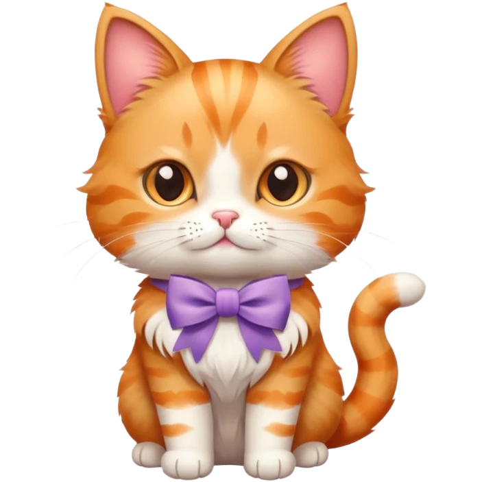 cute cat wearing a bow emoji