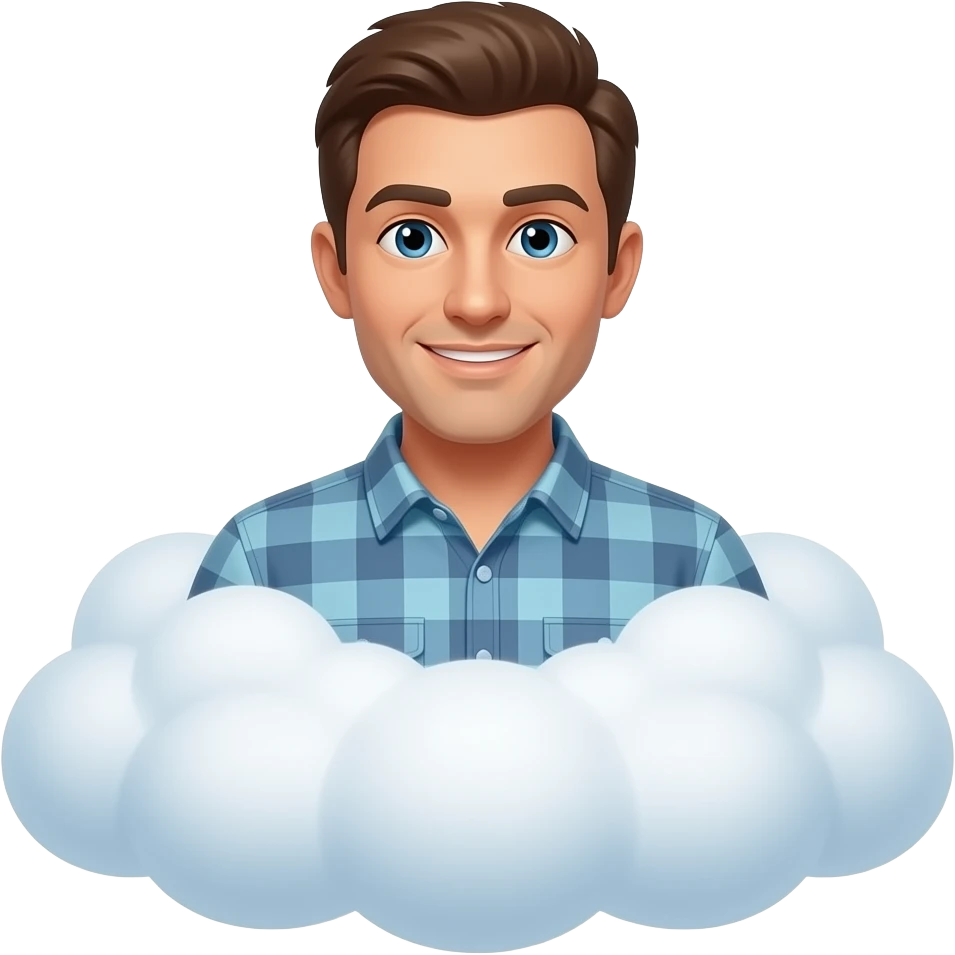 Resimdeki adam bulutta emoji