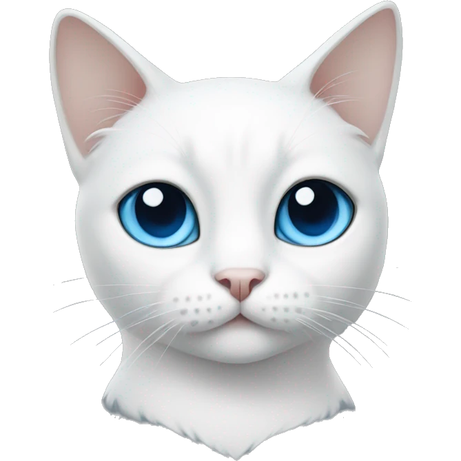 white cat with black and blue eyes  emoji