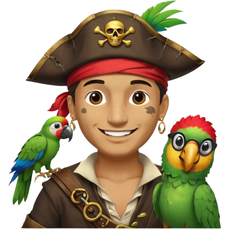 pirate and parrot emoji