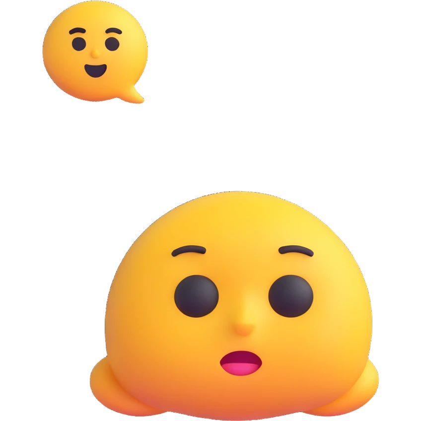 bored exhausted emoji lying down, heavy eyelids, mouth slightly open, thought bubble containing 'pfff…', representing 'la flemme' extreme laziness emoji