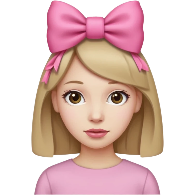 Este emoji 🙍🏼‍♀️ pero con el pelo rubio oscuro, y con un lazo rosa en la cabeza  emoji