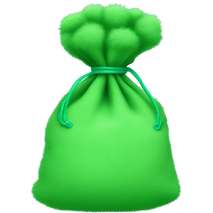 Green fluffy bag emoji