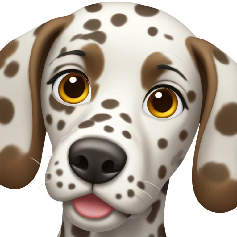 Female Dalmatian with brown spots and fully brown ears emoji