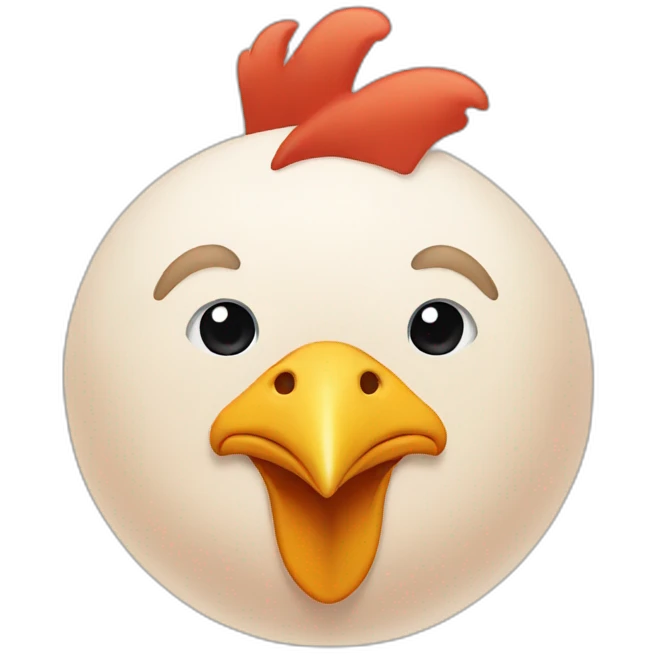 chicken inside of a persons head emoji