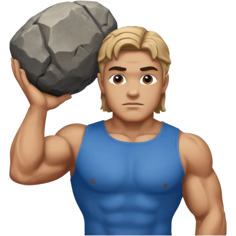 Atlas the greek god with a A big rock and shirt Without a hole emoji