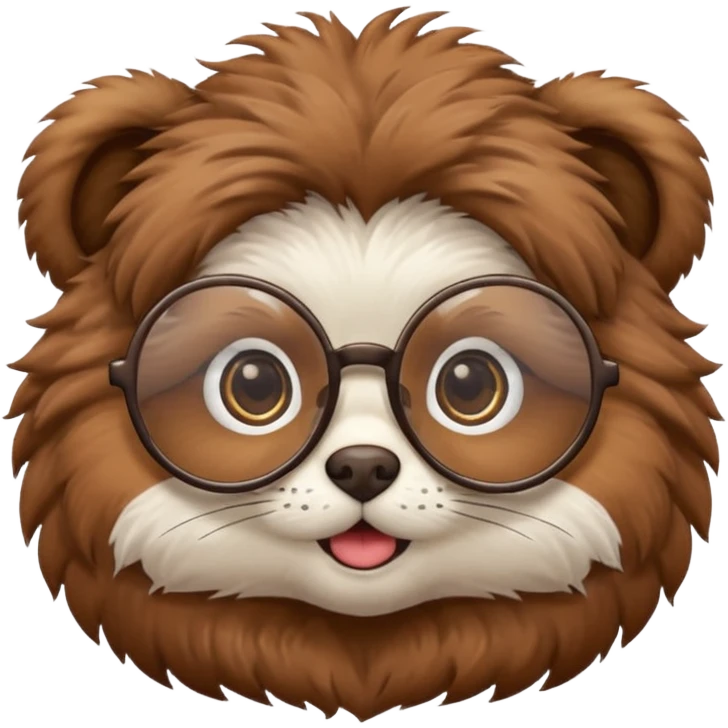 yuvarlak gözlüklü hayvan  emoji
