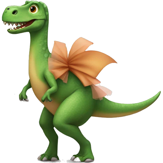 Dinosaur with a tutu emoji