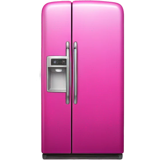 Realistic metallic hot pink fridge isolated.  emoji