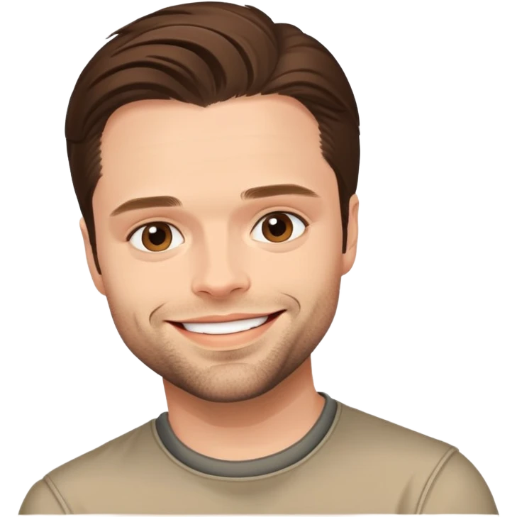 face of Sebastian Stan, smiling emoji