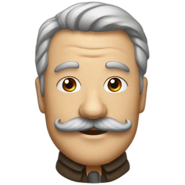 Un mec avec une moustache carré emoji