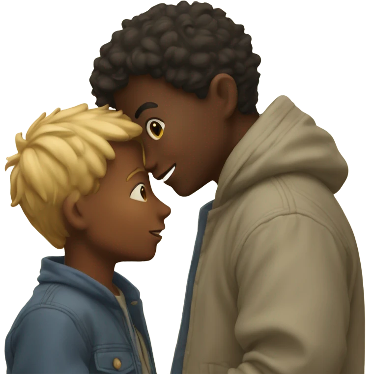 intimate moment between two boys emoji