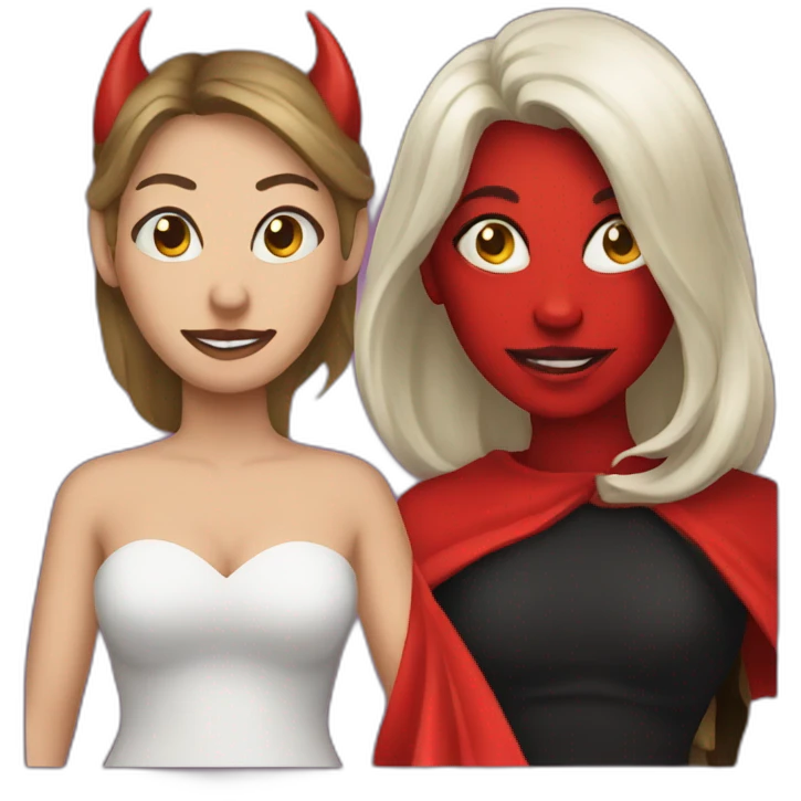 Women and devil emoji