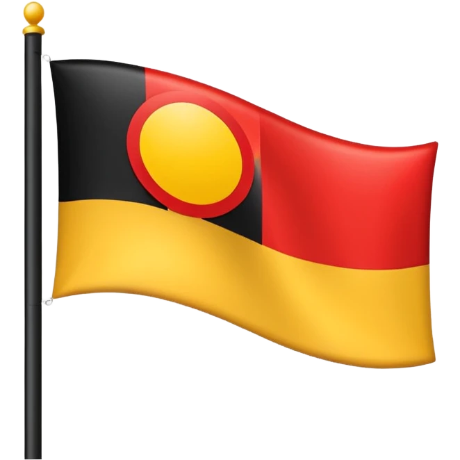 a rectangular flag split horizontally with the top half solid black and the bottom half solid red with a medium-sized yellow circle in the middle emoji