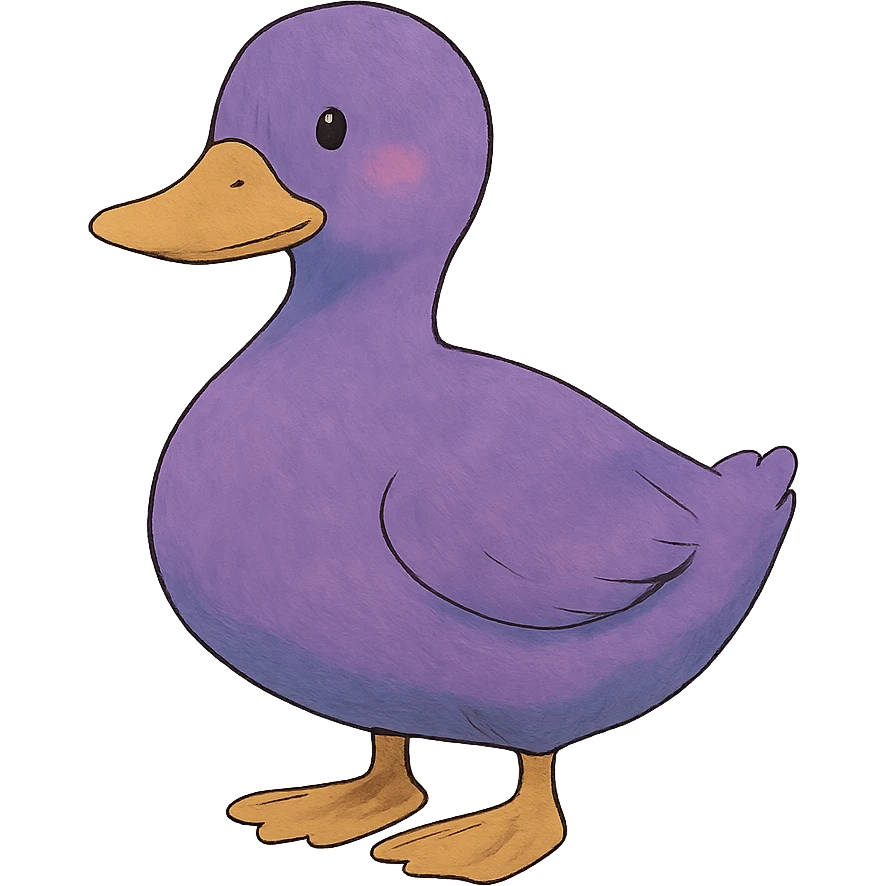 purple duck in ghibli style emoji