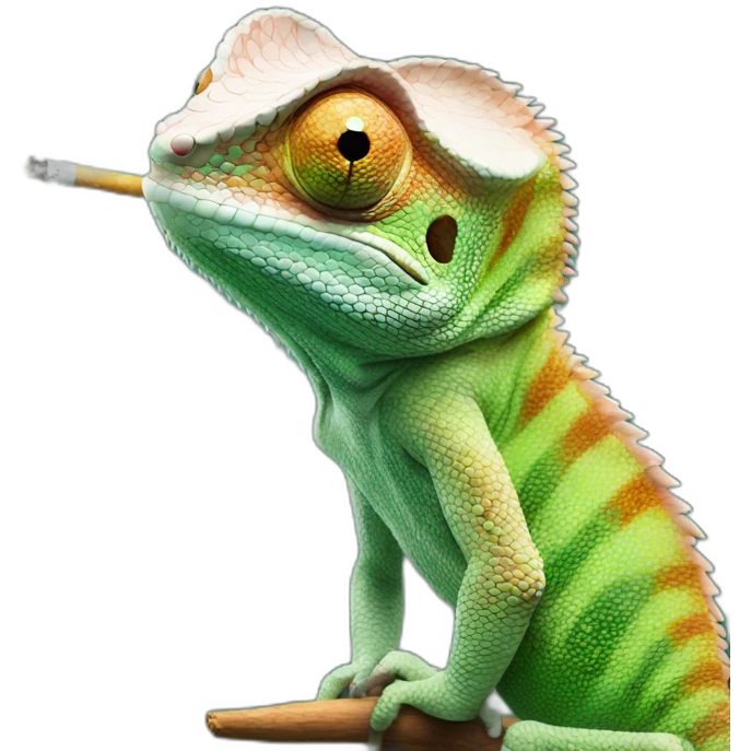 chameleon smoking a cigarette emoji