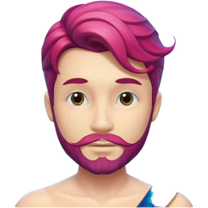 Mermaid face men 3d emoji