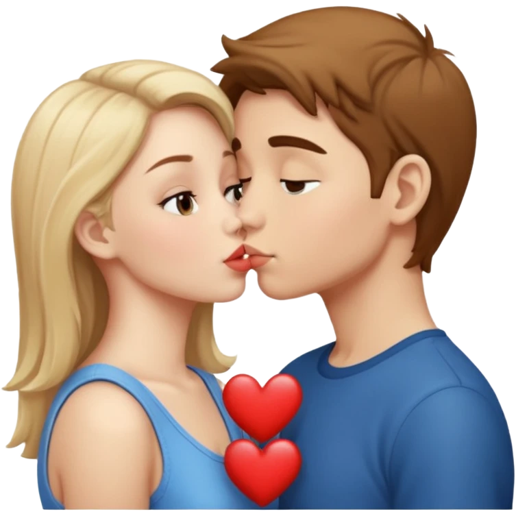 Una chica y un chico besándose  emoji