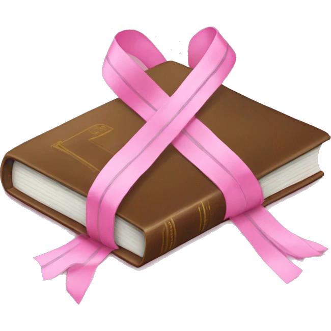 A closed law book with pink ribbons tied around it emoji