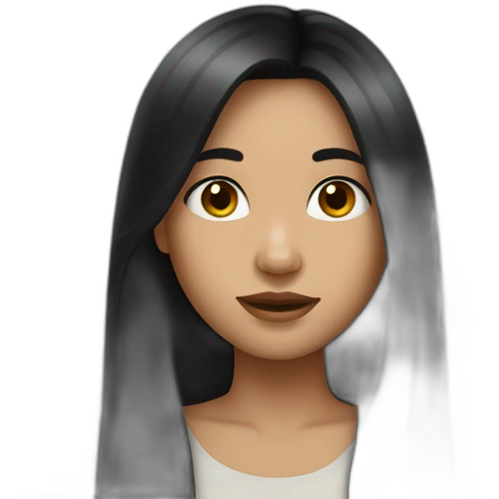 A girl with long black hair emoji