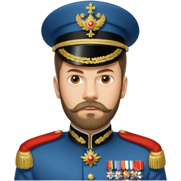 Nicholas II, Russian tsar, ornate military dress, no hat emoji
