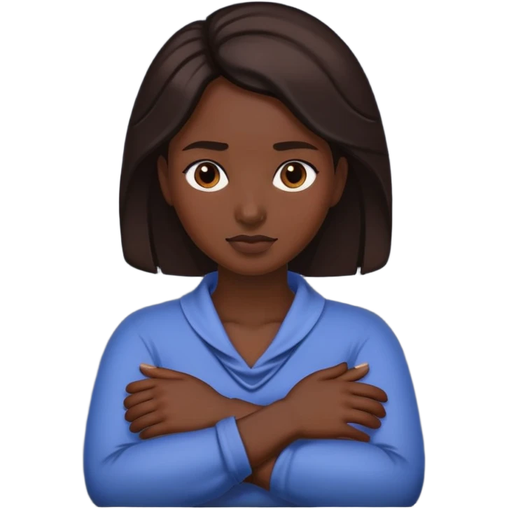 And ms crossed with arms around her neck emoji
