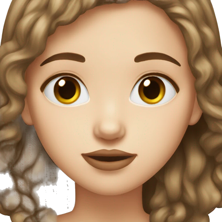 White girl with brown hair kissing light skin emoji