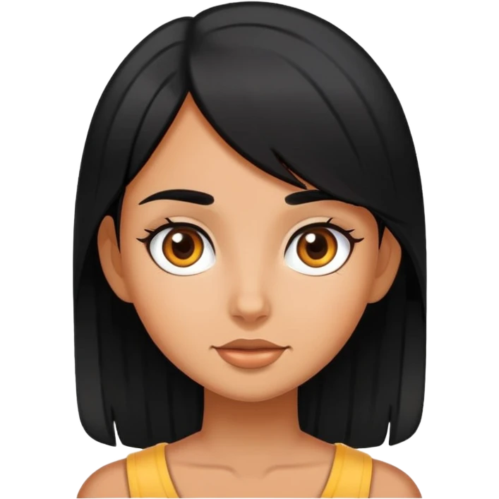 A black Hair tanned girl  emoji