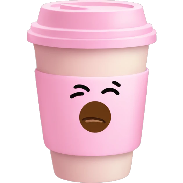 Pastel Pink coffee to go emoji
