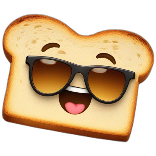 A piece of toast wearing sunglasses emoji