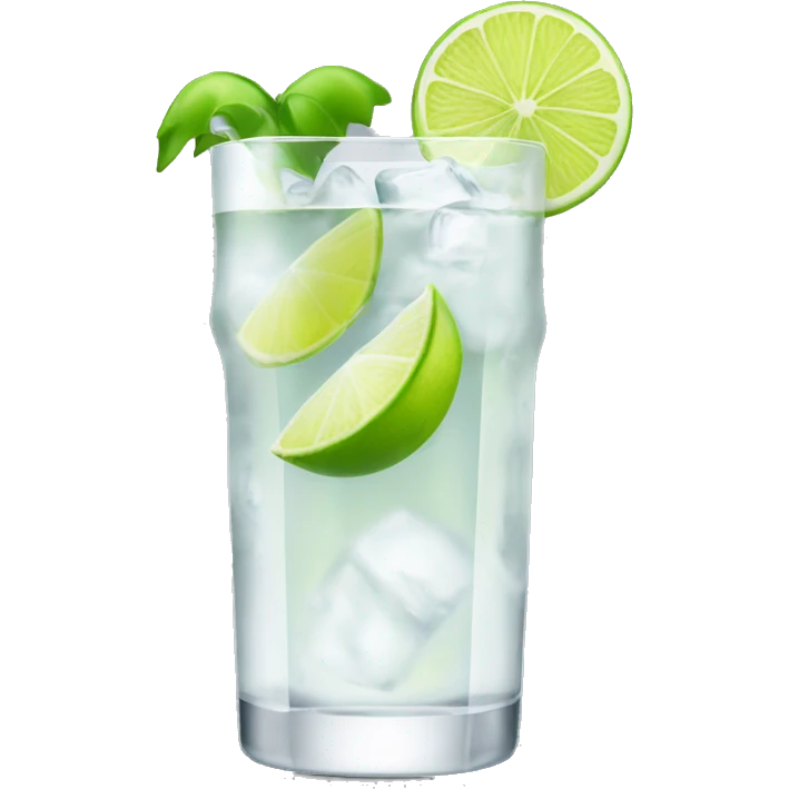Vodka tonic with a lime short glass emoji
