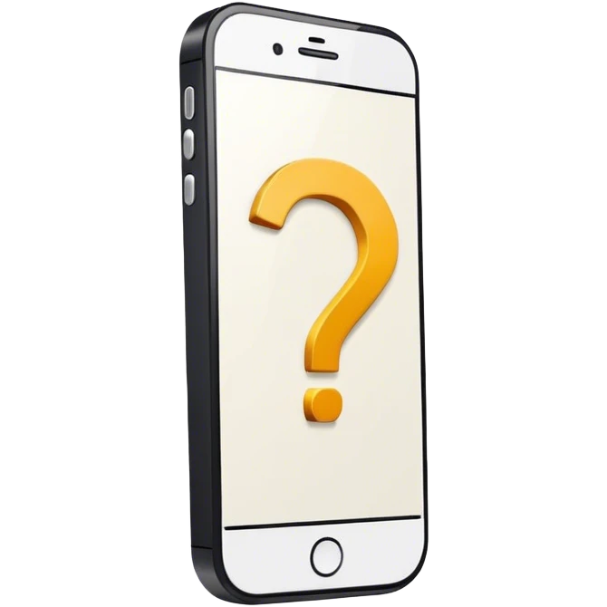 A phone and a question mark emoji