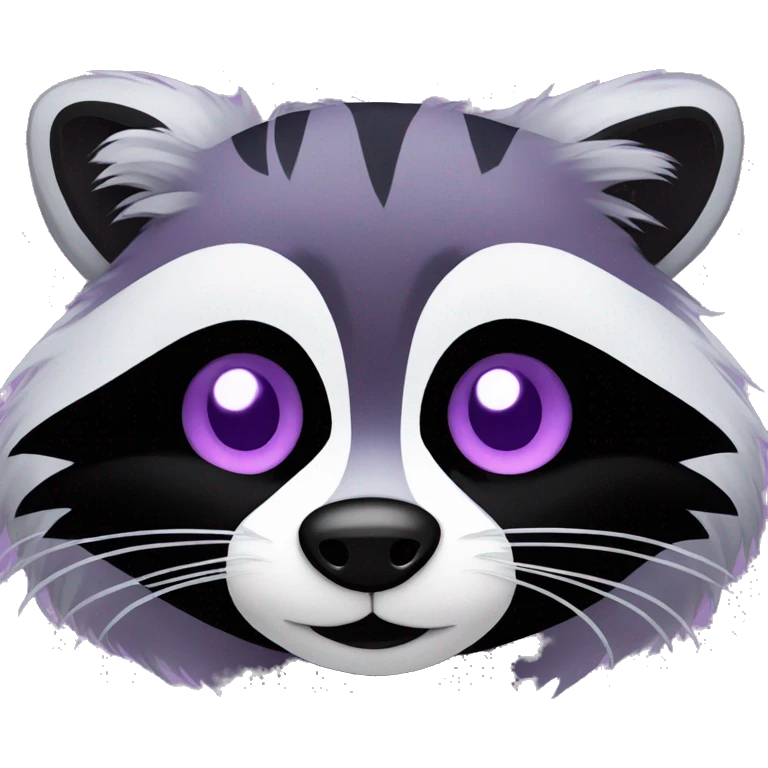 purple eyed light purple body Racoon and has black cheecks emoji