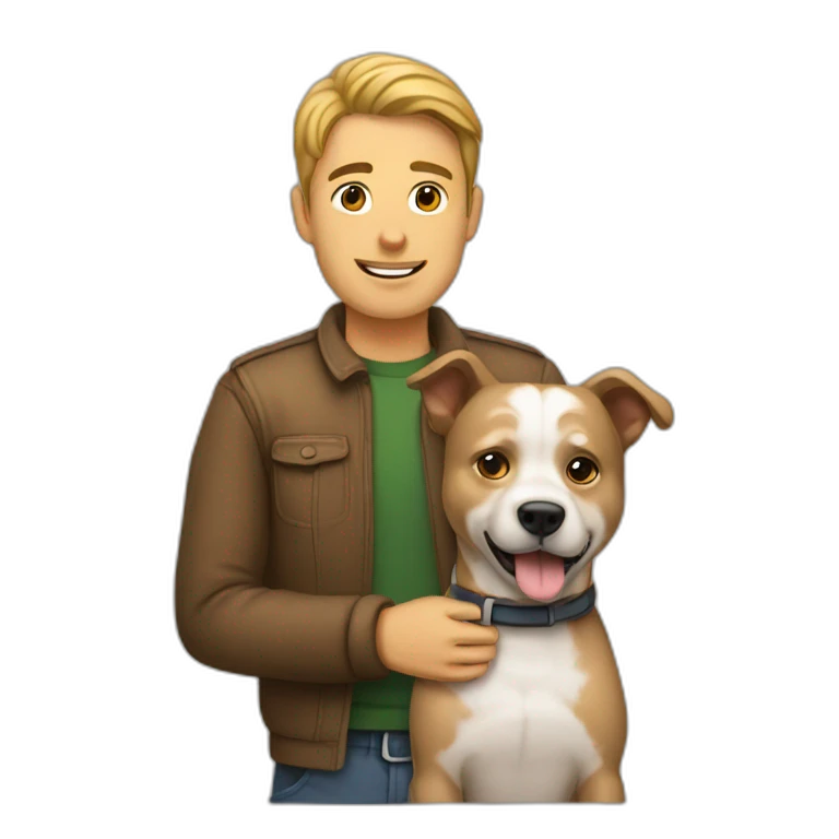 homme avec un chien emoji