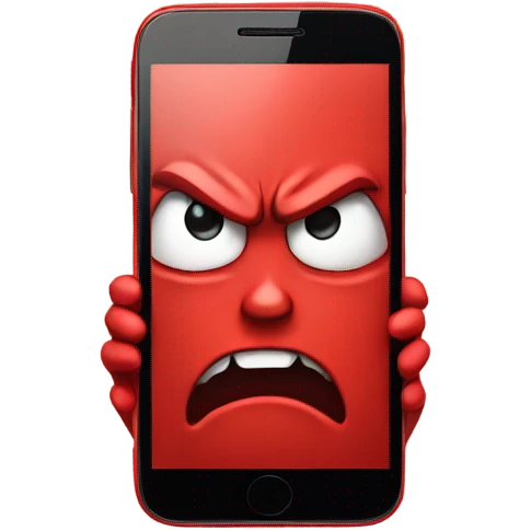 Red smartphone angry  emoji