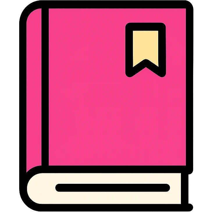 closed pink book with bookmark clean icon emoji