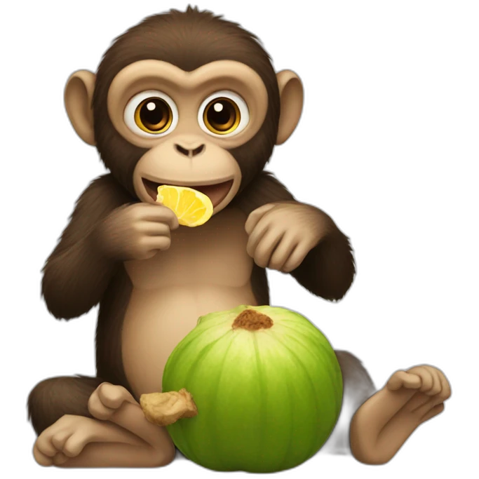 Monkey eating ginger emoji