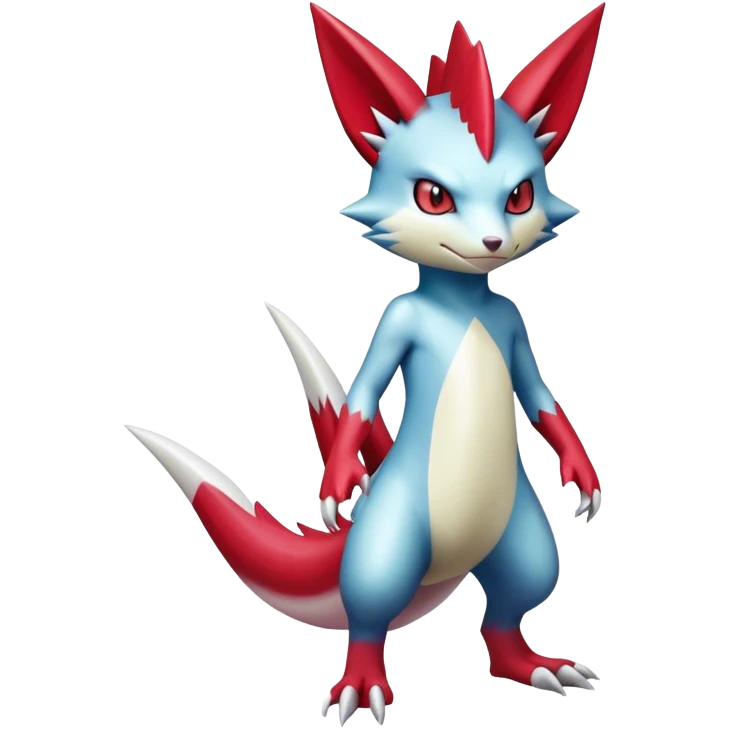 Cool Shiny Digimon-Sneasel-Zangoose-hybrid full body emoji