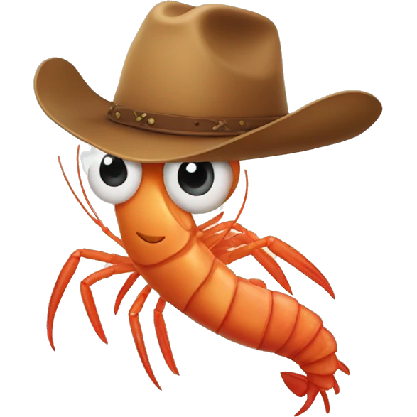 Shrimp with cowboy hat emoji