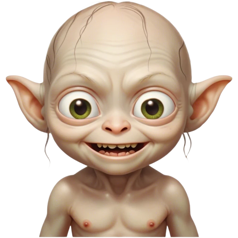 Baby gollum smiling from lord of the rings emoji